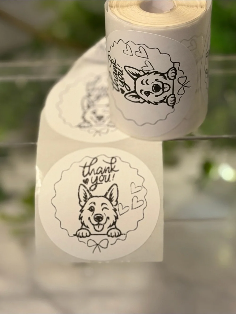 200 German Shepherd Thank You Stickers 2” Round Dog Hearts Small Business